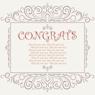 Vector vintage Congratulations card N6