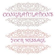 Vector vintage Congratulations card N7