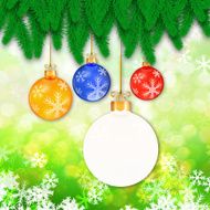 Branches of christmas tree on abstract background
