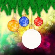 Branches of christmas tree on abstract background N2