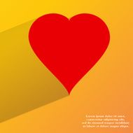 red heart web icon flat design