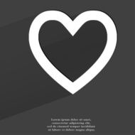 Heart Flat modern web button with long shadow and space