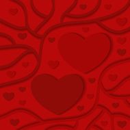 red background with hearts
