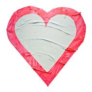 Watercolor painted red heart raster element for your design
