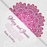 lacy vector wedding card template abstract circle floral ornament good N16