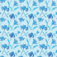 Watercolor Retro seamless pattern with flowers N6