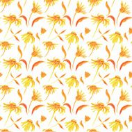 Watercolor Retro seamless pattern with flowers N7