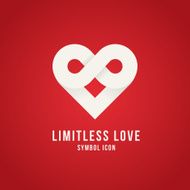 Limitless Love Vector Concept Symbol Icon Logo Template or Valentine