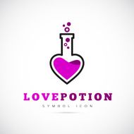 Love Potion Vector Concept Symbol Icon or Logo Template