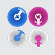 Male and female gender symbols vector set