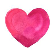 watercolor painted pink heart N2