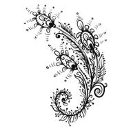 black peacock feather silhouette