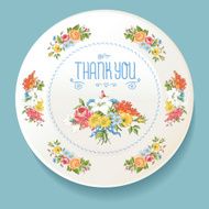 Baroque bouquet of wildflowers on white plate