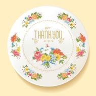 Baroque bouquet of wildflowers on white plate N2
