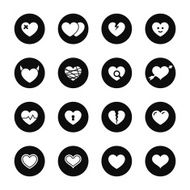 Heart Icons - Black Circle Series