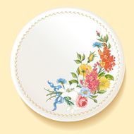 Baroque bouquet of wildflowers on white plate N5