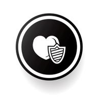 Protect heart symbol vector
