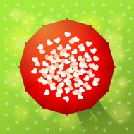 Umbrella and hearts