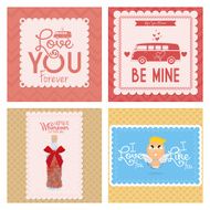 Set Of Different Love Cards Templates