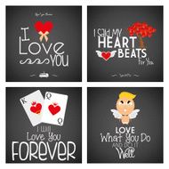 Set Of Different Love Cards Templates N2