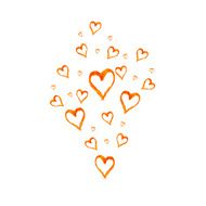 watercolor hearts isolated on white background