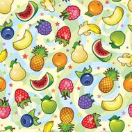 Set of bright colored fruits and berries on spiral back N2