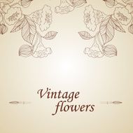 Abstract background with flowers in vintage style N25