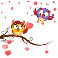 card funny owls declaration of love