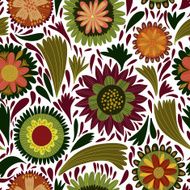 Retro flower seamless background Vector illustration