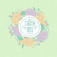 Vintage greeting card with flowers Thank you