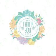 Vintage greeting card with flowers Thank you N2