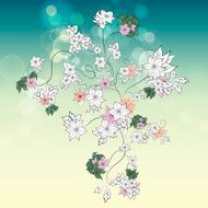 Abstract background with Flowers N16