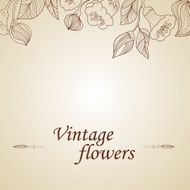 Abstract background with flowers in vintage style N29