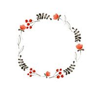 Watercolor flower frame N2