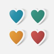 Paper clipped sticker heart N3