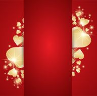 Background 3d golden hearts Vector