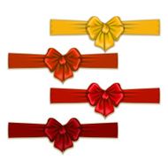 Set of elegant silk colored bows N3