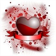 Valentine&#039;s day illustration with glossy red heart