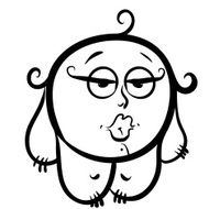 Funny coquette girl cute woman icon black and white lines N2
