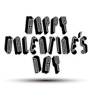 Happy Valentine&acirc;ÂÂs Day greeting phrase 3d retro style letters