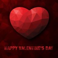 Red heart made of triangles