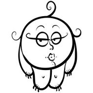 Funny coquette girl cute woman icon black and white N2
