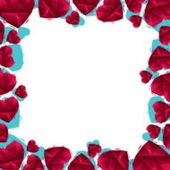Hearts border made in contemporary geometric style vector