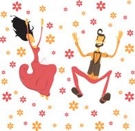 Couple in love lovers dancing card