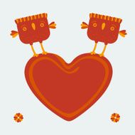 Birds holding the heart