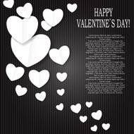 Valentines Day Paper Heart Backgroung Vector Illustration N2