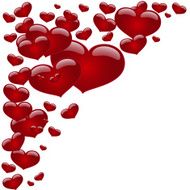 White background with red hearts