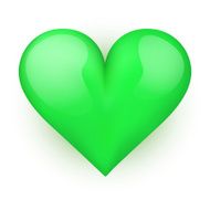 Beautiful realistic green heart Vector