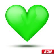 Beautiful realistic green heart Vector N2