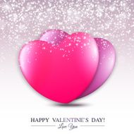 Happy Valentine&#039;s Day lettering Greeting Card with hearts